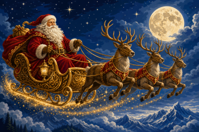 Miklavžev sani v mesečini