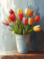 Tulipani v vedru