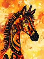 Portret zebra v afriškem slogu