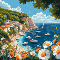 Mediterranska zaliv z rožami – 25-419