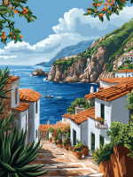 Mediterranska vas na obali morja – 25-535