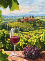 Čudovita pokrajina v Toskani, Chianti, Vino