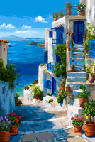 Grški krajobraz s gobelin tkanjem – 25-689