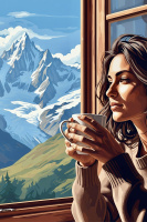 Portret kave pri Mont Blancu