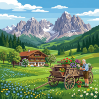 Alpska pokrajina s cvetličnim vozom – BG26-0587