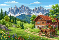 Alpska pokrajina s cvetličnim vozom – BG26-0588