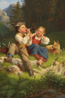 Replika gobelinot lik Alpesi prizorji Wilhelm Blass