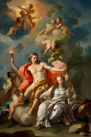 Anton Raphael Mengs – Apollo, Mnemosyne in devet muza rabljenih printov