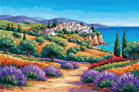 Mediteranska pokrajina s poljem sivke
