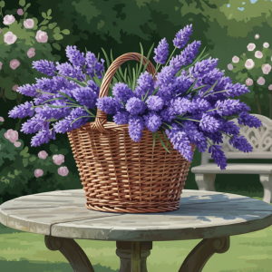 Lavanda v košari na vrtu – BG26-0263