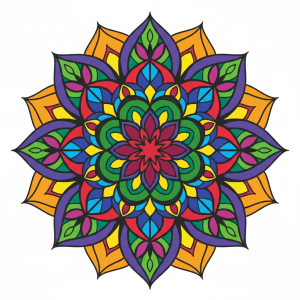 Barvita mandala, cvetlični vzorec – BG26-0277
