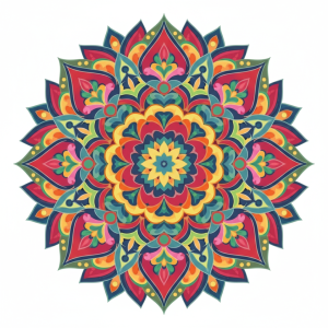 Barvita mandala umetniška stvaritev