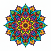 Barvita mandala, cvetlični vzorec – BG26-0279