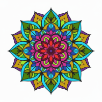 Barvita mandala, cvetlični vzorec – BG26-0280