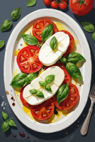 Caprese solata na krožniku